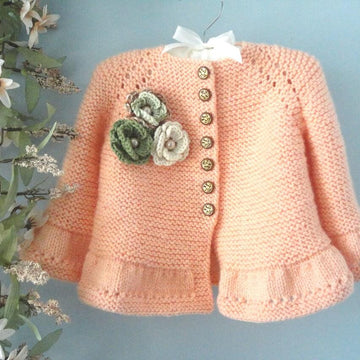 Knitting PATTERN Baby Jacket Garter Stitch Baby Girl Cardigan Scarlett