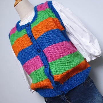 Bright Stripe Knit Waistcoat
