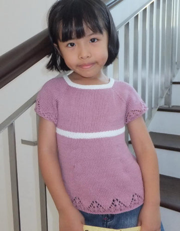 Girl's Lace Edging Summer Top