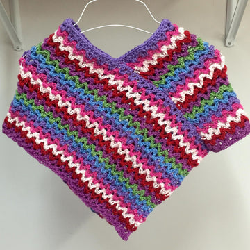 Rainbow Poncho with Flower