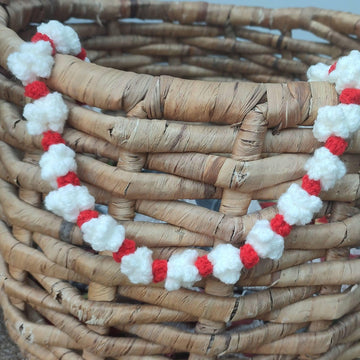 Crochet Christmas Berry & Popcorn Garland