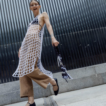 Mesh crochet dress