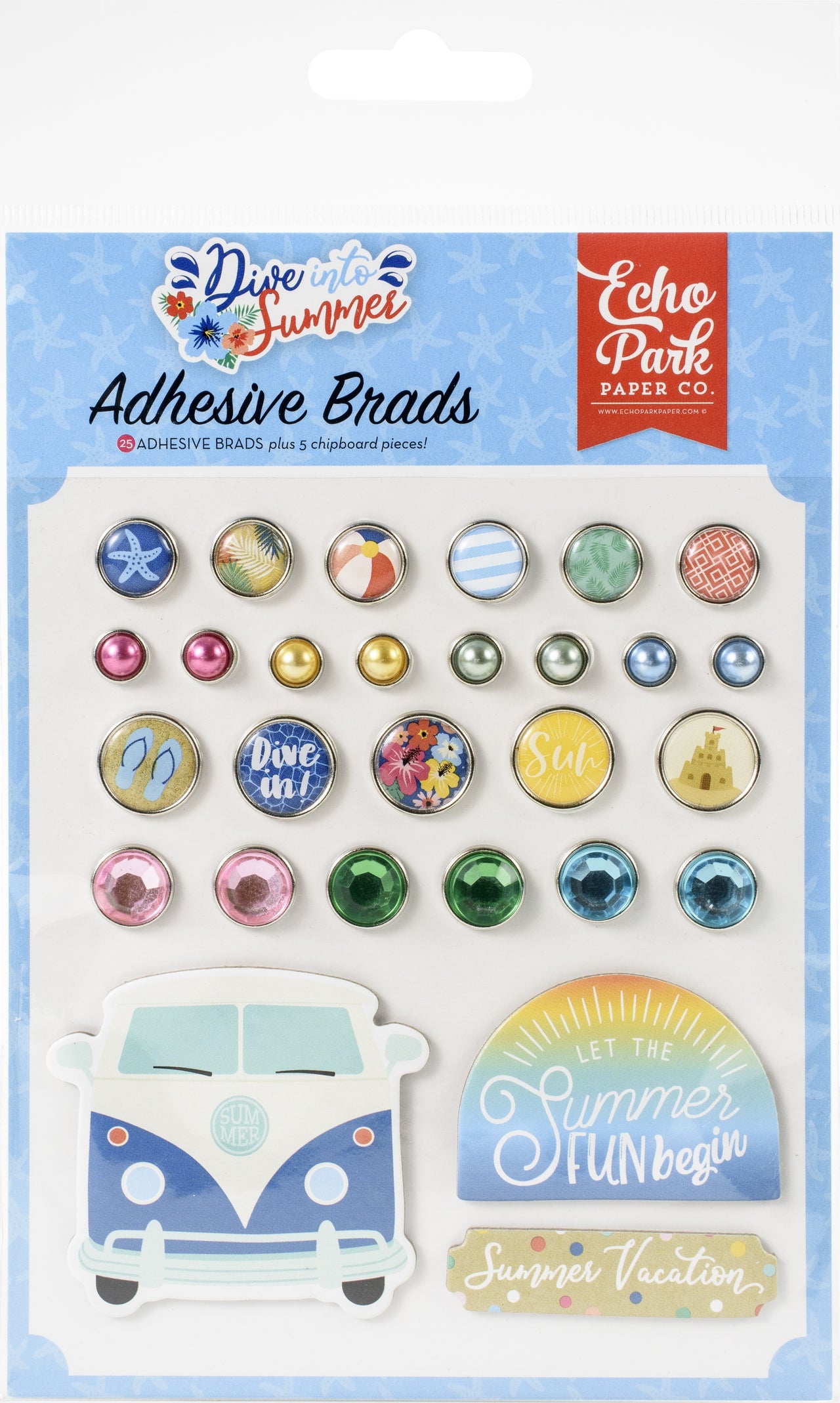 Echo Park Paper Echo Park Decorative Brads - Dive Into Summer