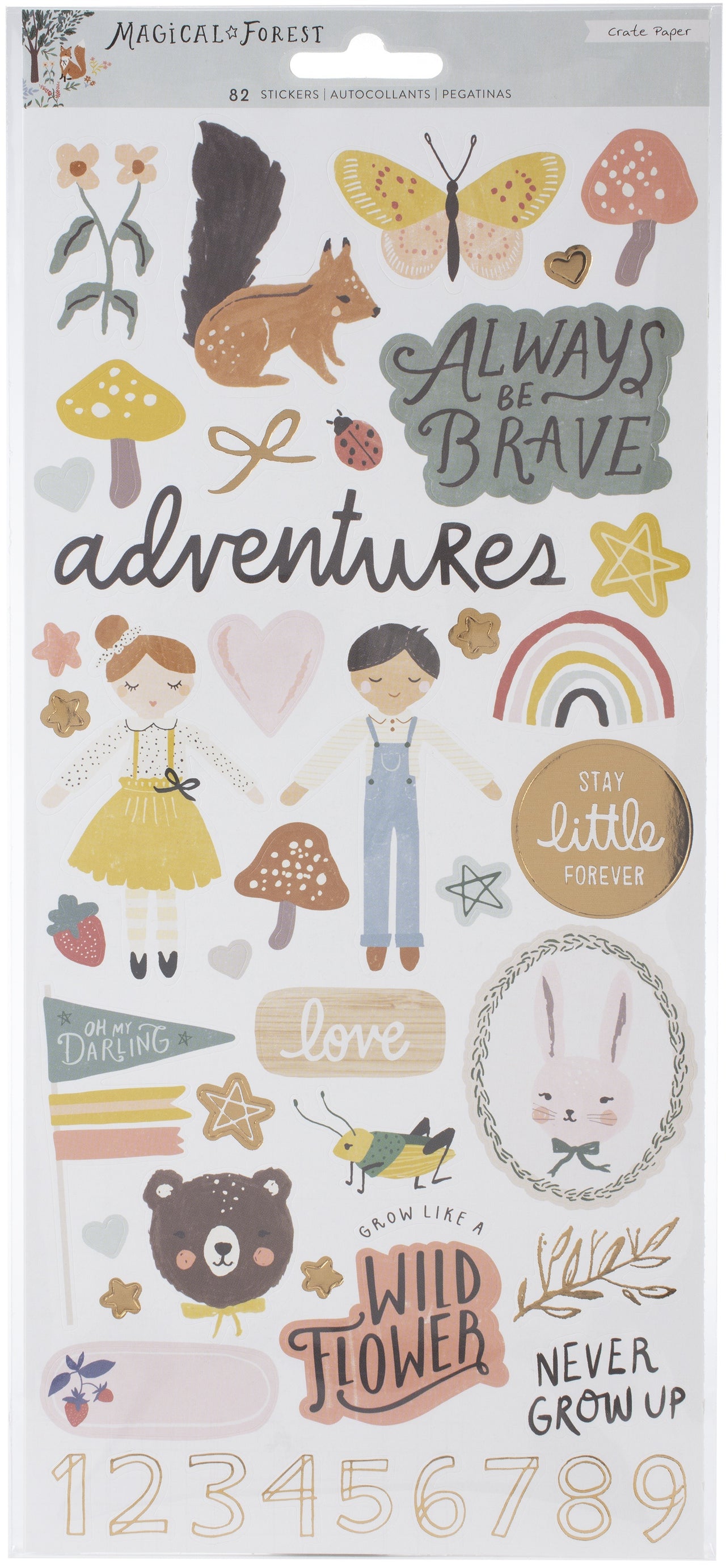 American Crafts Magical Forest Cardstock Stickers 82/Pkg - W/Copper Accents