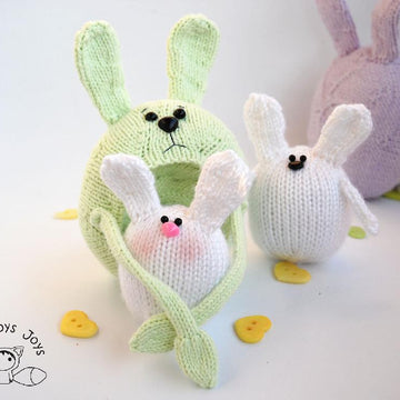 Mothers and children Bunnies. Marsupial Bunny. Pregnant rabbit.