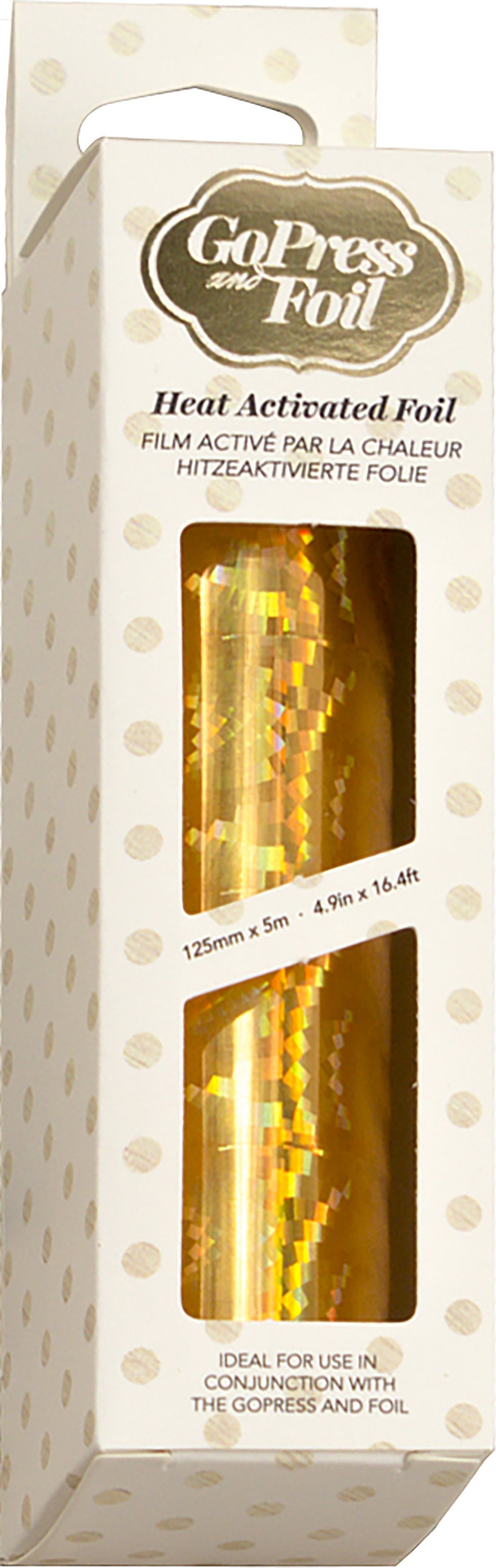 Artdeco Creations Couture Creations Foil 5"X16.4' - Gold-Iridescent Spiral Pattern