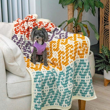 Waves Mosaic Crochet Blanket