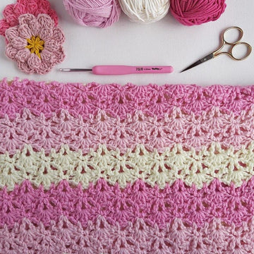 Lace Fan Stitch Baby Blanket