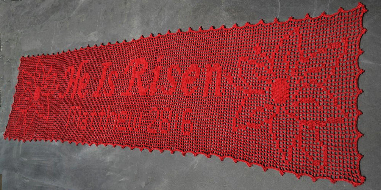 He is Risen Table Runner - Filet Crochet Pattern