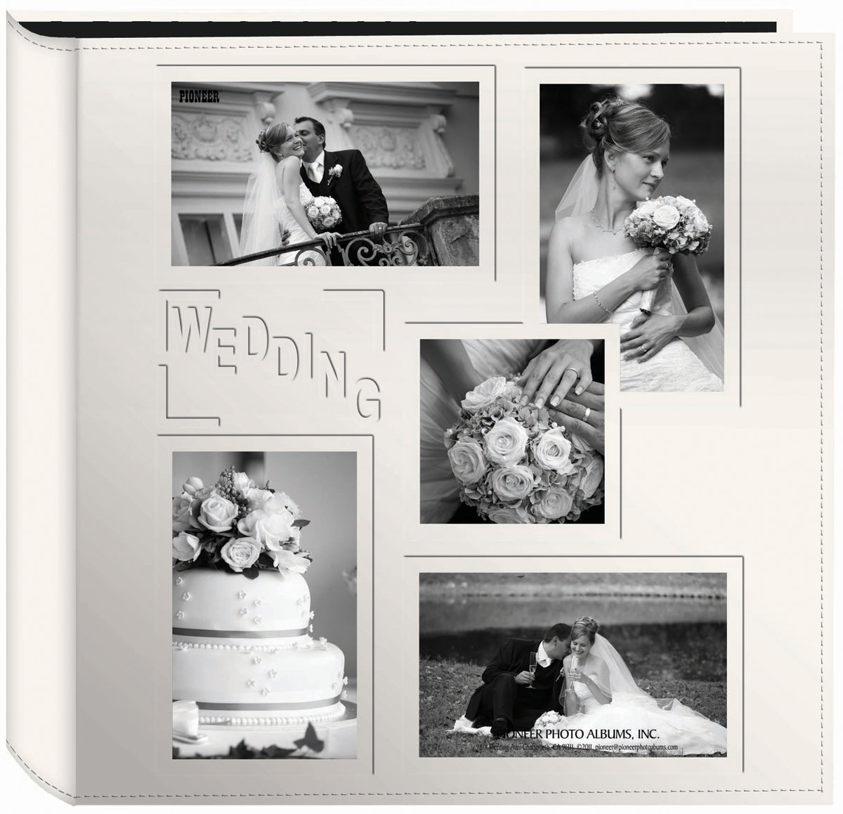 Pioneer 5-Up Sewn Embossed Collage Frame Photo Album 12"X12" - Wedding