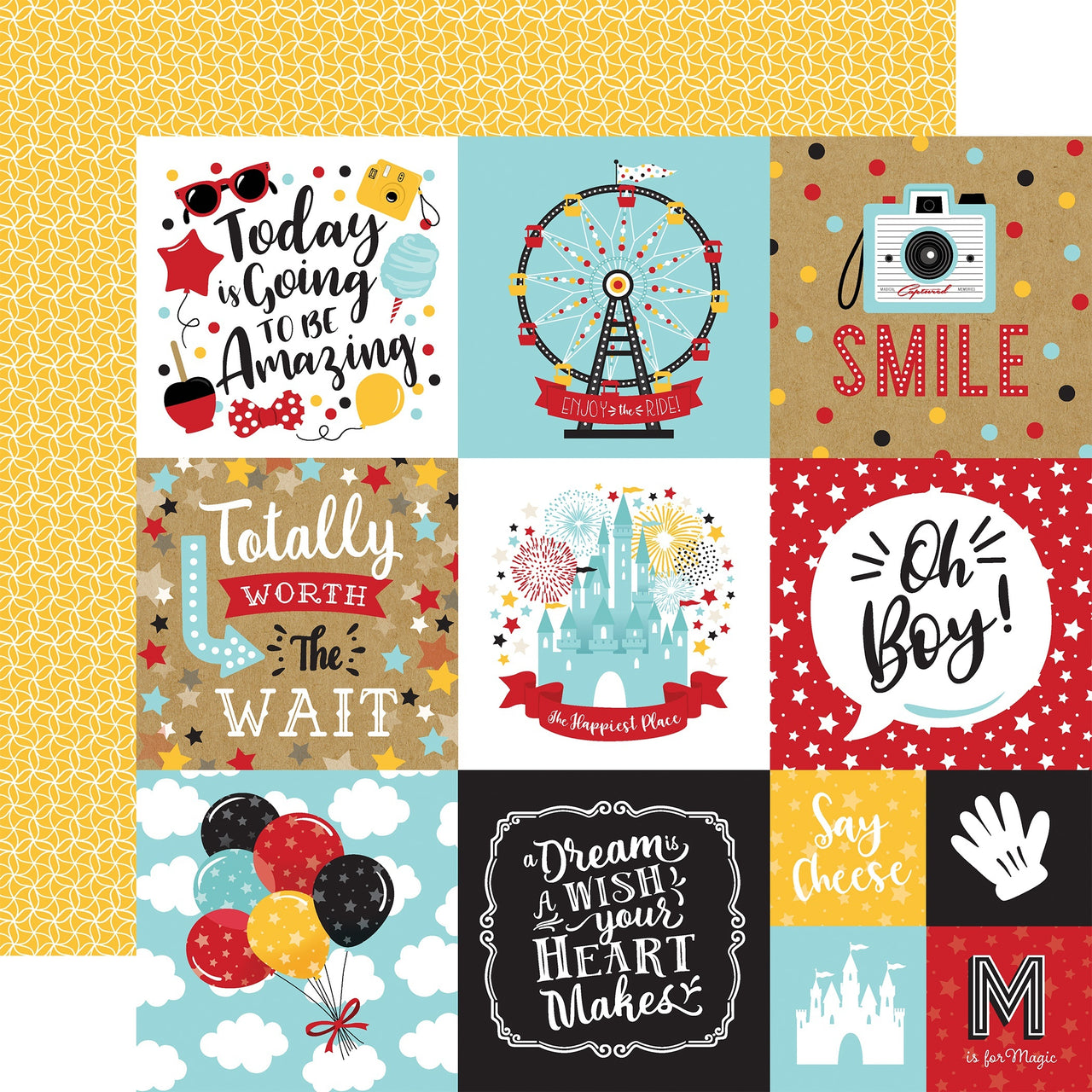 Echo Park Paper Remember The Magic Double-Sided Cardstock 12"X12" 25/Pkg - 4"X4" Journaling Cards