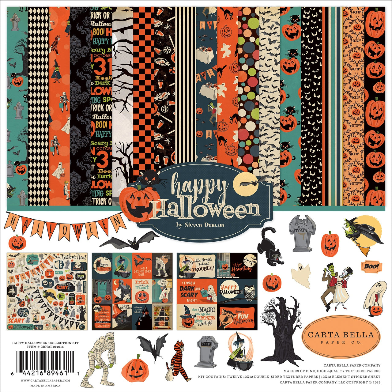 Echo Park Paper Carta Bella Collection Kit 12"X12" - Happy Halloween