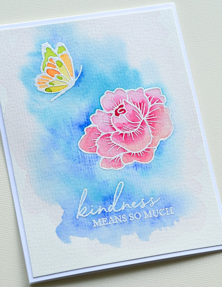 Memory Box Clear Stamps - Peony Garden Corner