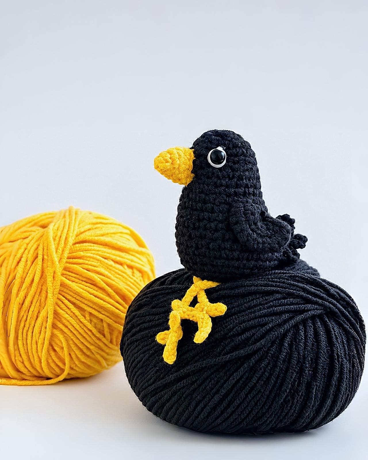 Crow and pumpkins