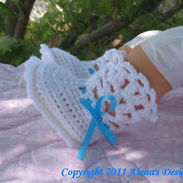 White Lace Top Baby Booties