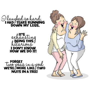 Art Impressions Girlfriends Cling Rubber Stamps - Laughing