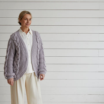 Curved Edge Jacket - Knitting Pattern For Women in Debbie Bliss Dulcie by Debbie Bliss