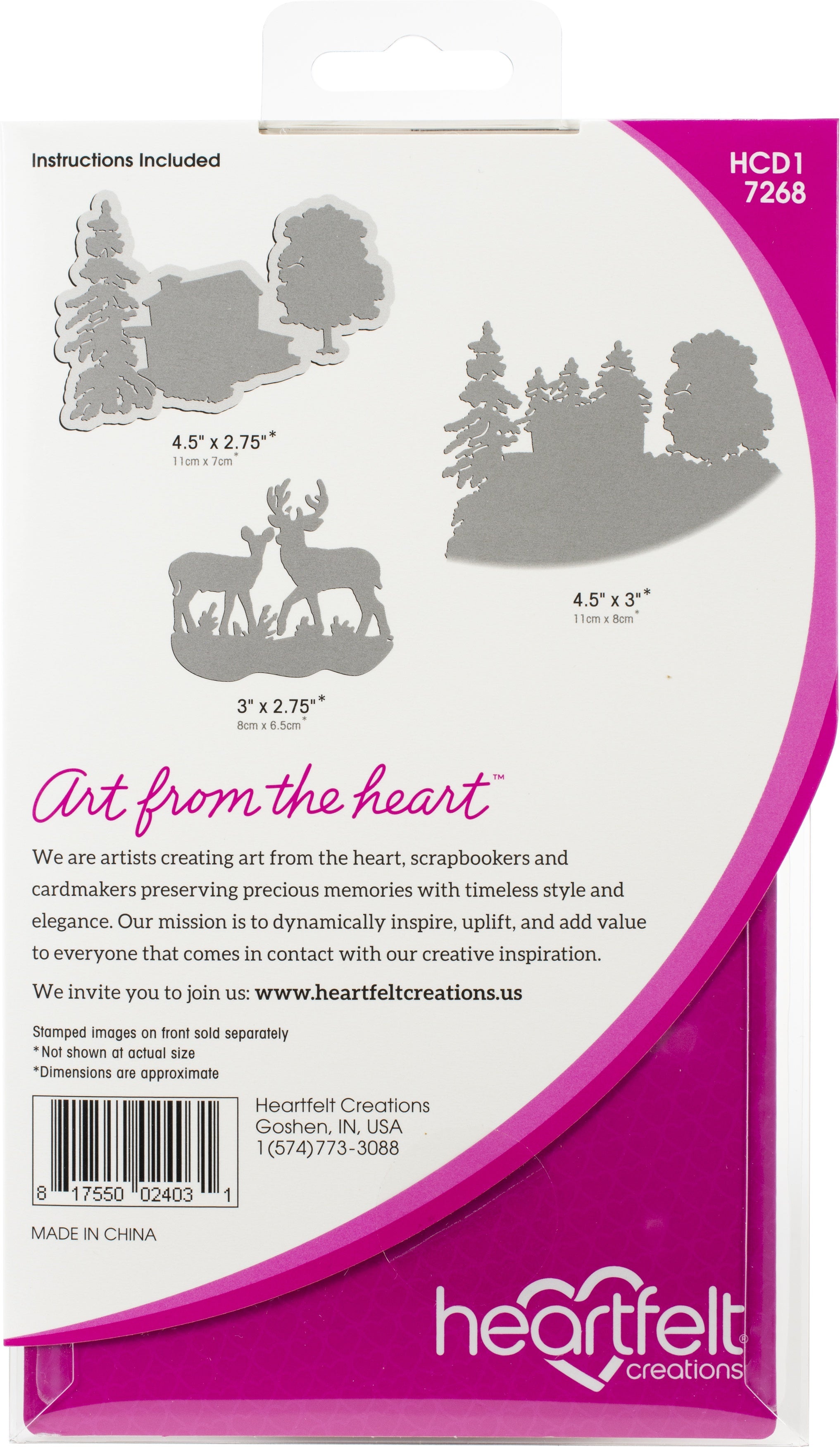 Heartfelt Creations Cut & Emboss Dies - Create A 'scape Wilderness 2.75" To 4.5"