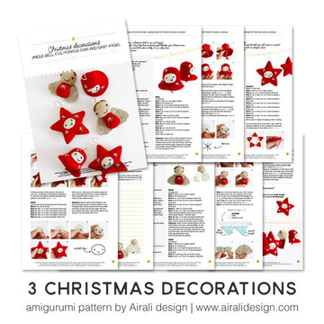 Amigurumi Christmas decorations: Angel, Bell and Star