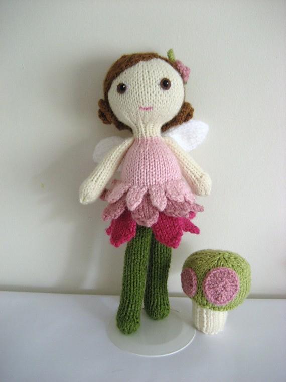 Fairy Doll and Mushroom Knit Pattern Set