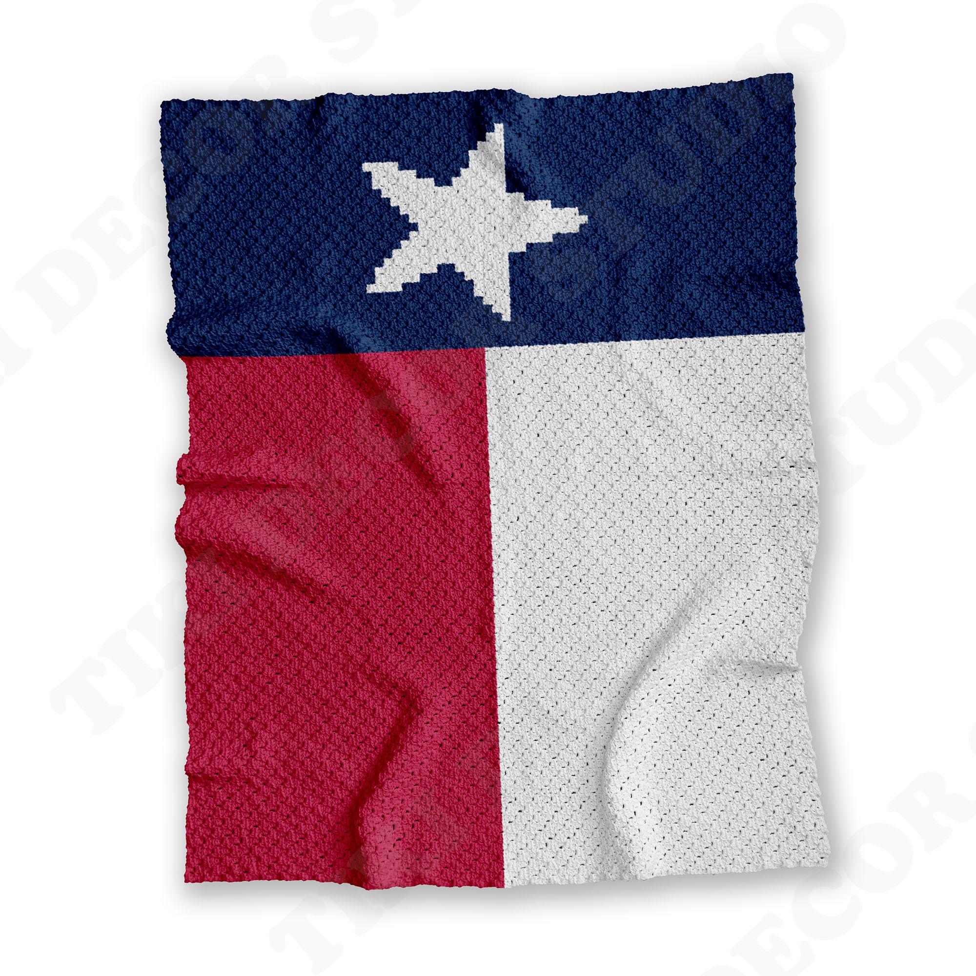 Texas State Flag Blanket C2C CROCHET PATTERN