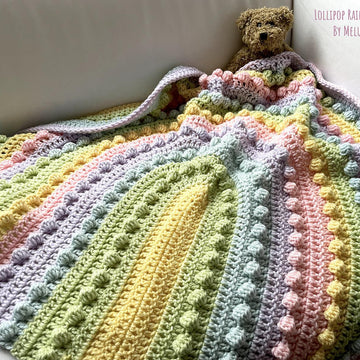 Lollipop Rainbow Blanket by Melu Crochet