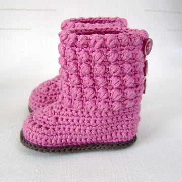 Bubble Stitch Baby Booties