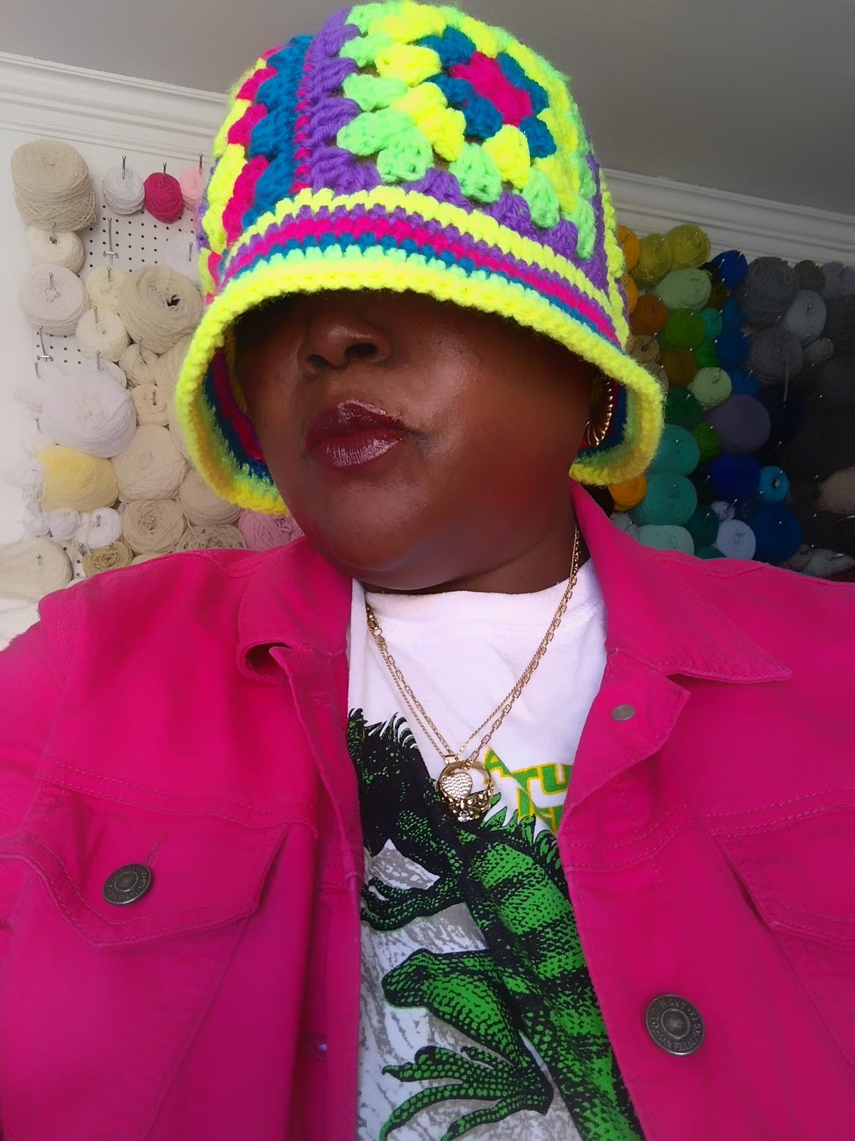 Not Your Mammy or Granny Square Bucket Hat