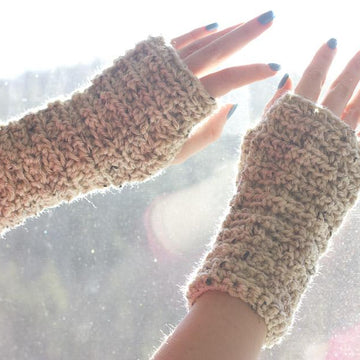 Textured Hat, Cowl and Fingerless Gloves