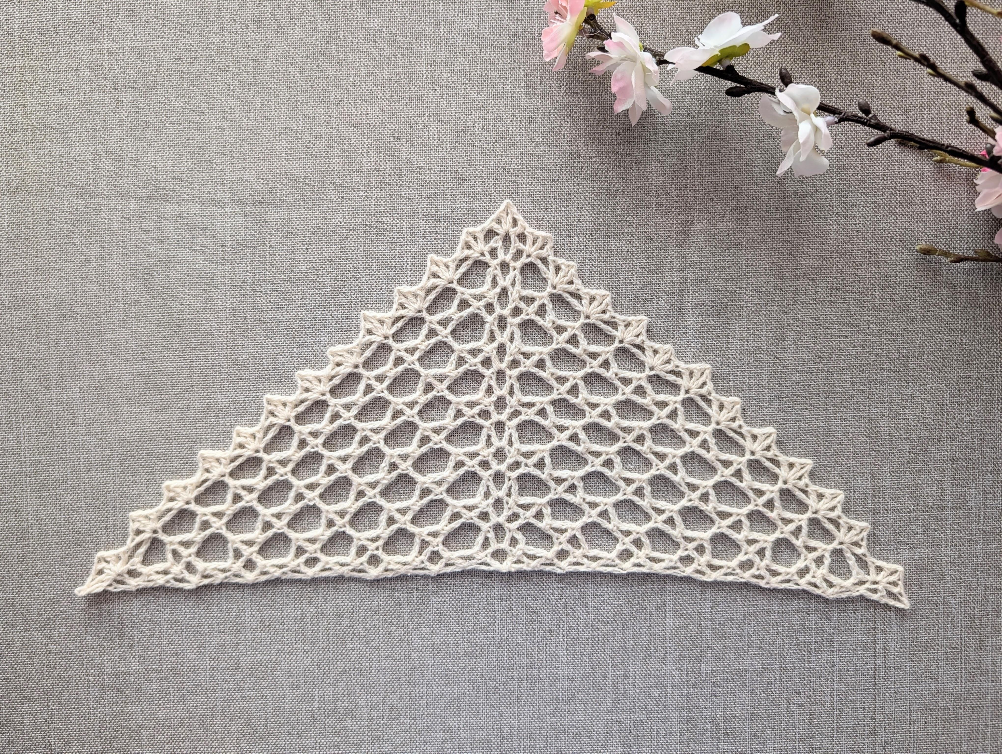Lace Mesh Crochet Triangle Neck Scarf #116
