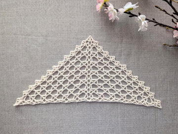Lace Mesh Crochet Triangle Neck Scarf #116