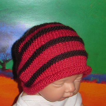 Baby Simple Roll Brim Stripe Slouch