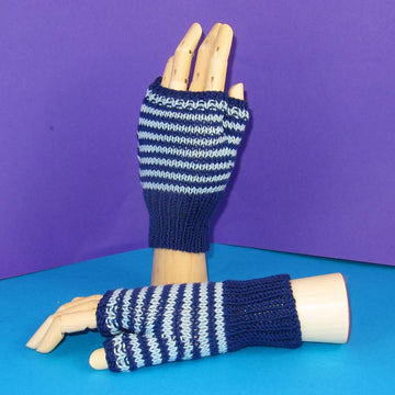 Easy Stripe Fingerless Gloves