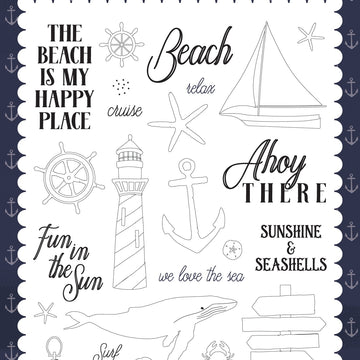 Echo Park Paper Carta Bella Stamps - Ahoy There, By The Sea