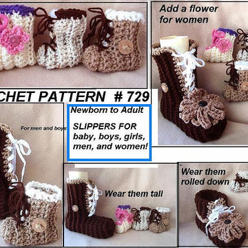 729 BOOTIES OR SLIPPERS, Baby, child, adult