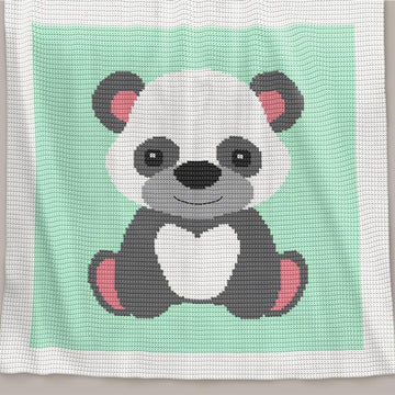 CROCHET Baby Blanket - Panda Bear