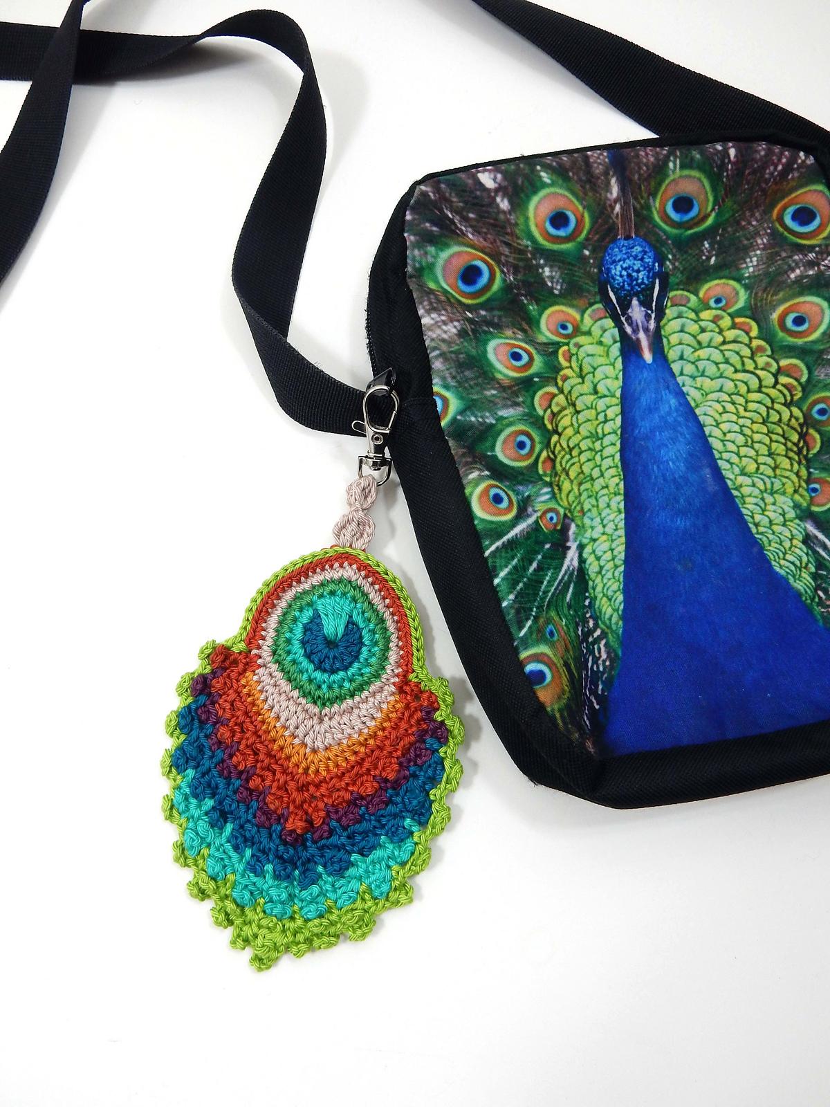Iridesca Peacock Feather Bag Charm