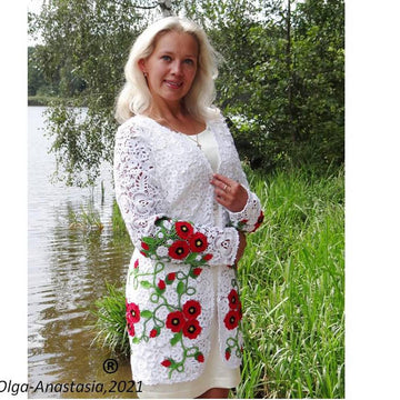 With poppies lace cardigan