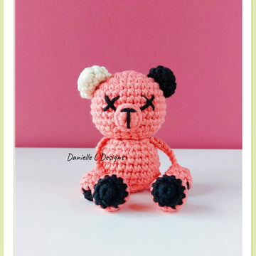 Teddy bear amigurumi keychain