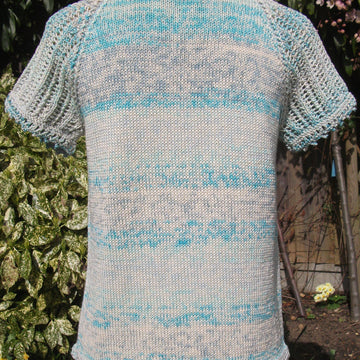 Summer Top with Lacy Raglan Sleeves & Shaped Lower Borders