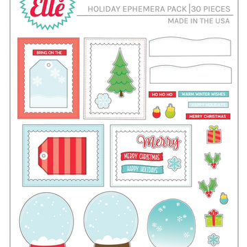 Avery Elle Ephemera Pack - Holiday, 30/Pkg