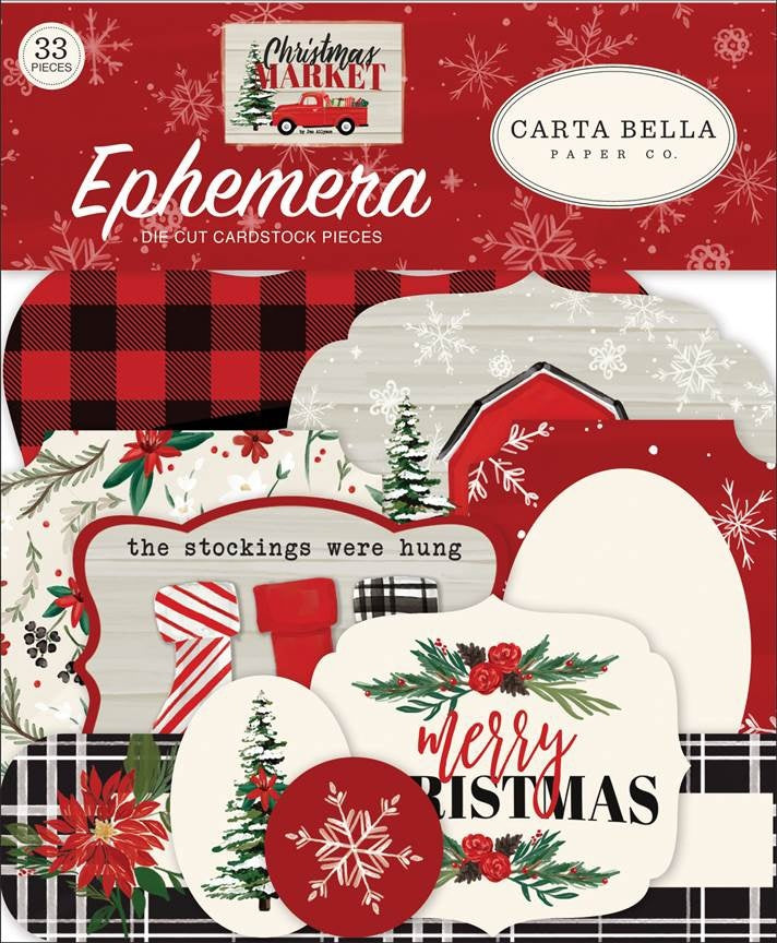 Echo Park Paper Carta Bella Cardstock Ephemera 33/Pkg - Icons, Christmas Market