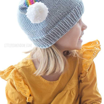 Rainbow Double Pom Pom Hat