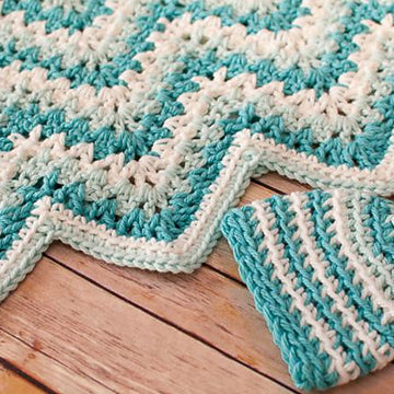 Gentle Ripple Baby Blanket and Hat