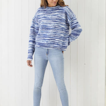 Women and Girls Round Neck sweater and Hoodie knitted in King Cole Camouflage DK - Leaflet