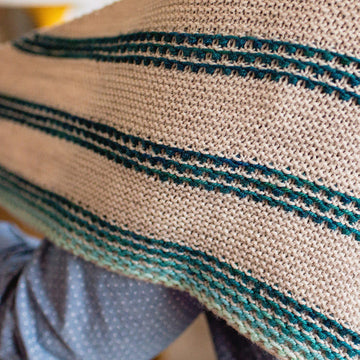Lagom Striped Asymmetrical Shawl in SweetGeorgia Party of Five Tough Love Sock Set - Downloadable PDF