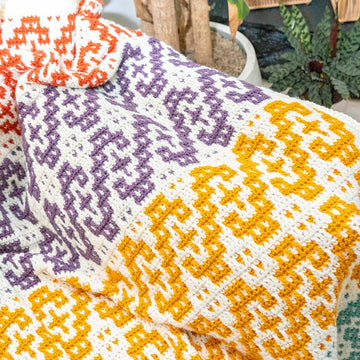 Waves Mosaic Crochet Blanket