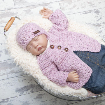 Round neck newborn cardigan 001