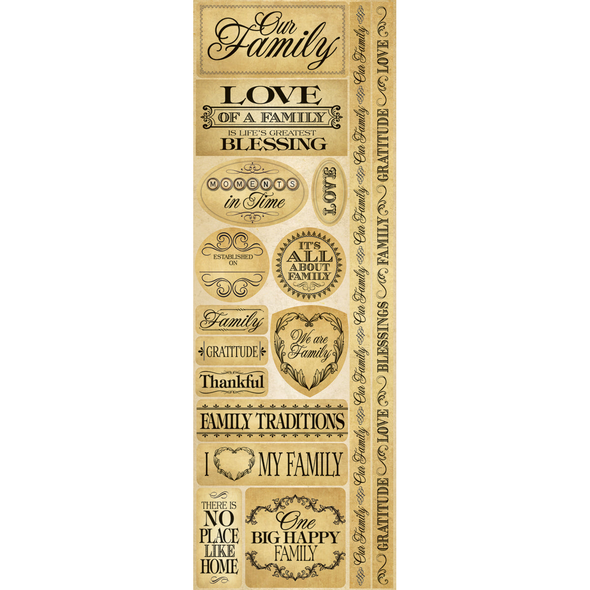 Reminisce Signature Series Cardstock Combo Sticker 4.25"X12" - Family