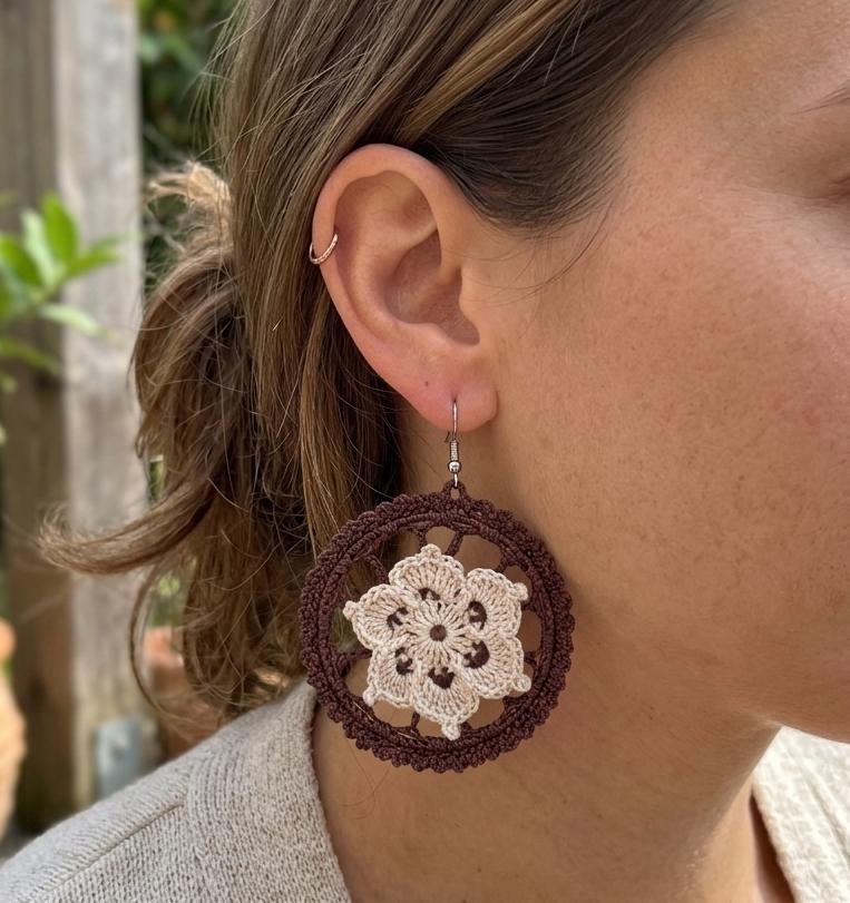 37. Trapped beauty crochet earrings